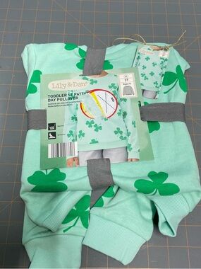 Lily & Dan Toddler Shamrock Long Sleeve Pullover - Mint Green